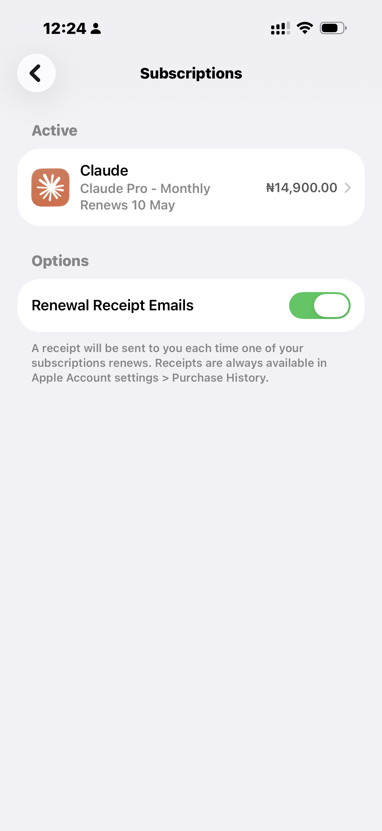 ChatGPT App 订阅页面截图
